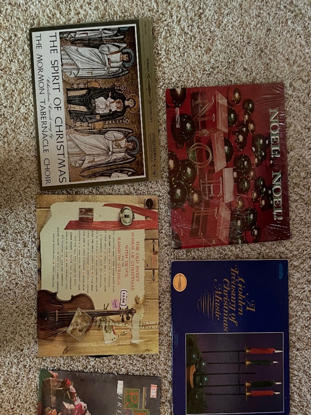 Lot 5 Christmas Vinyl Records 1980s Kenny Rogers / Mormon Tabernacle Choir